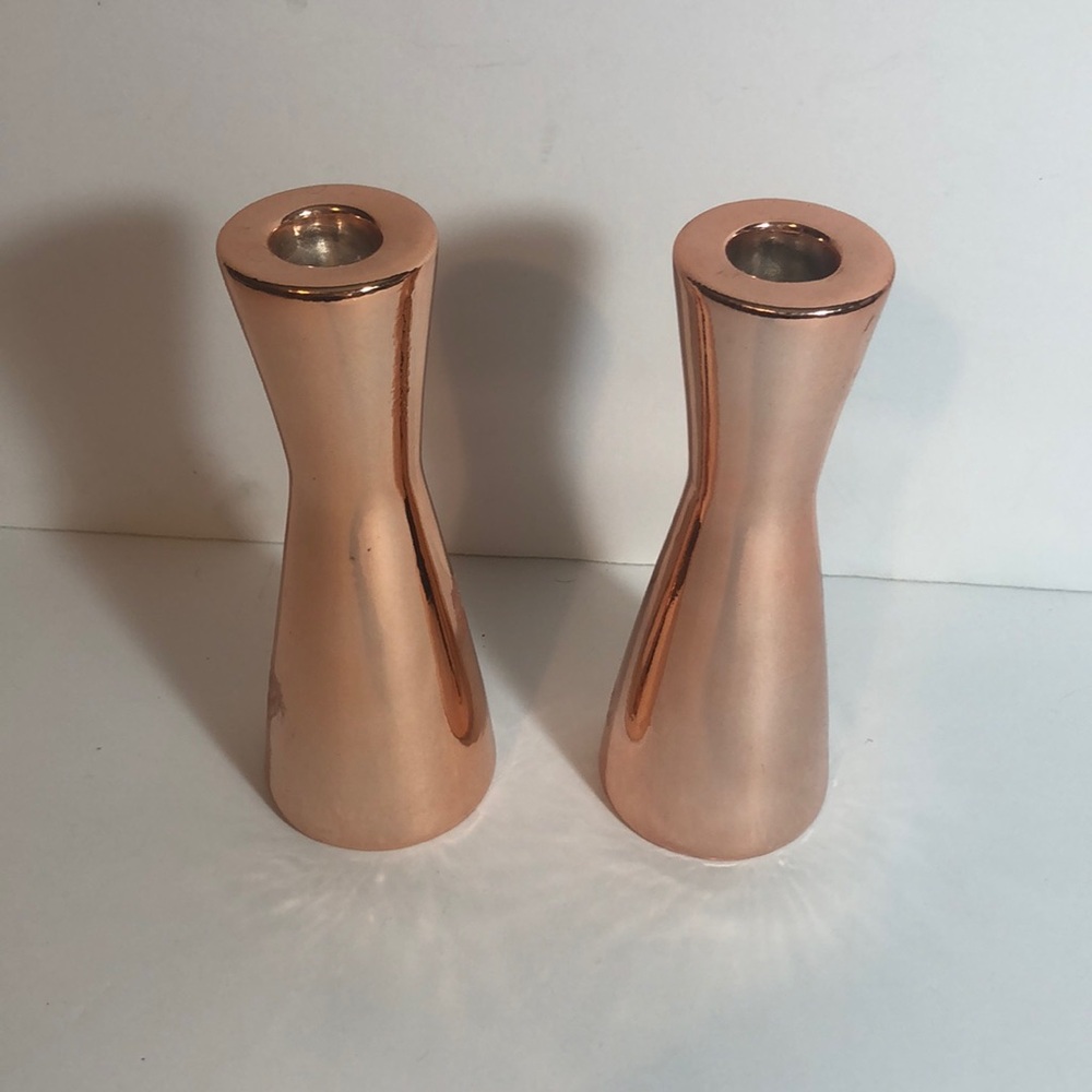 Mirrored Copper Candlesticks